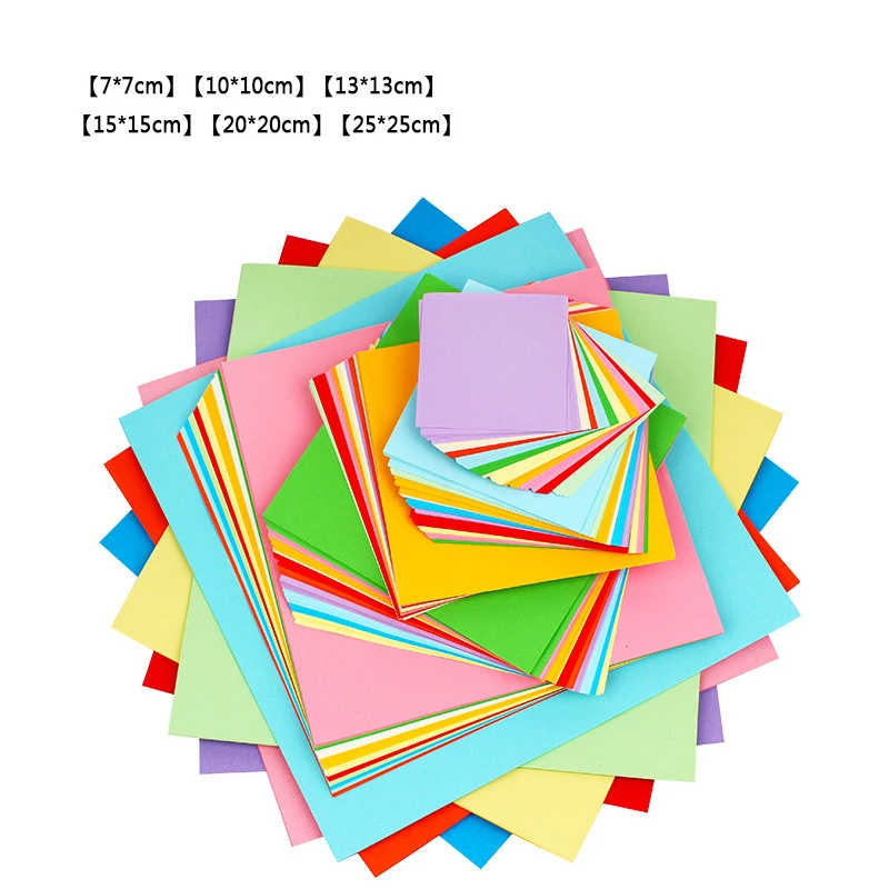 100 шт квадратная цветная бумага для детской оригами для ручной работы цветная бумага ручной работы для детского сада оригами - Цвет: 25cm Square