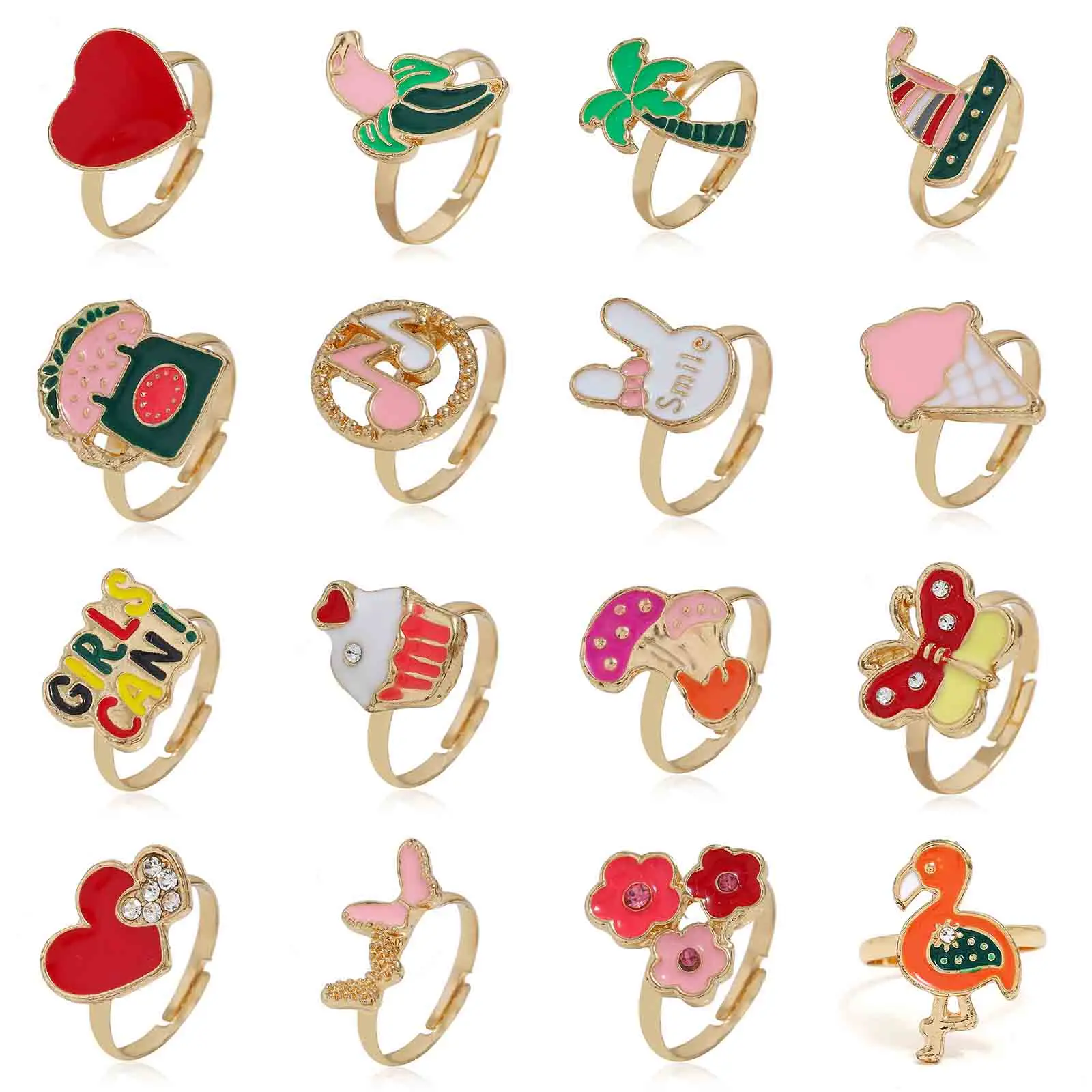 Женское кольцо с эмалью элегантное регулируемое в Корейском стиле кроличьим