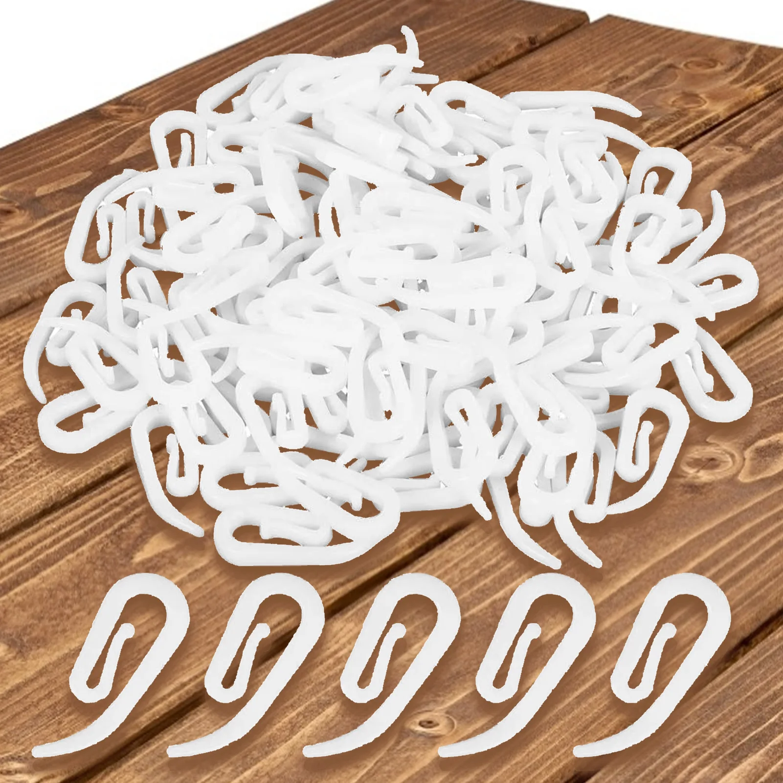 100pcs/Set Curtain Hanging Hooks Ring Window Hanger White Plastic Hook For Car Home Office | Дом и сад