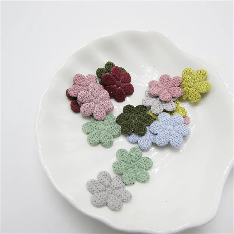 Mix-color Flowers 50-200 шт шерстяная нить, материал, цветные цветы, украшения, Аппликации, сделай сам, рукоделие, принадлежности для волос, шпильки, аксессуары, украшения - Цвет: Mix-color Flowers