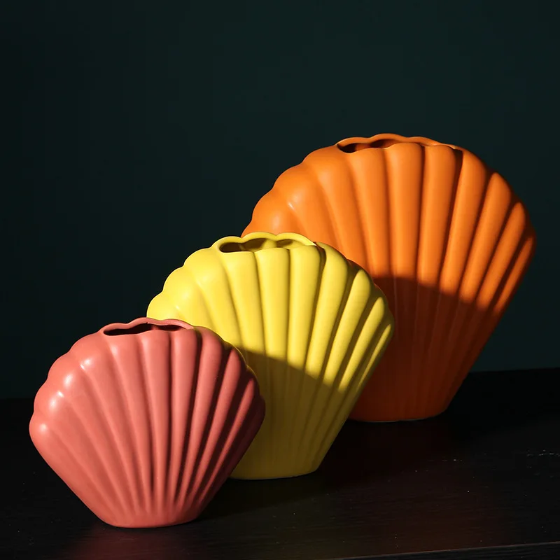 Details about   Nordic Art Shell Vase Creative Ceramic Decoration Modern Minimalist Home Decors 