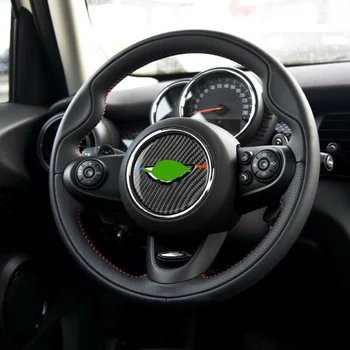 

ABS Steering Wheel Sticker Plastic Emblem Cover for Mini Cooper F55 F56 F60 Parts Accessories Carbon Fiber