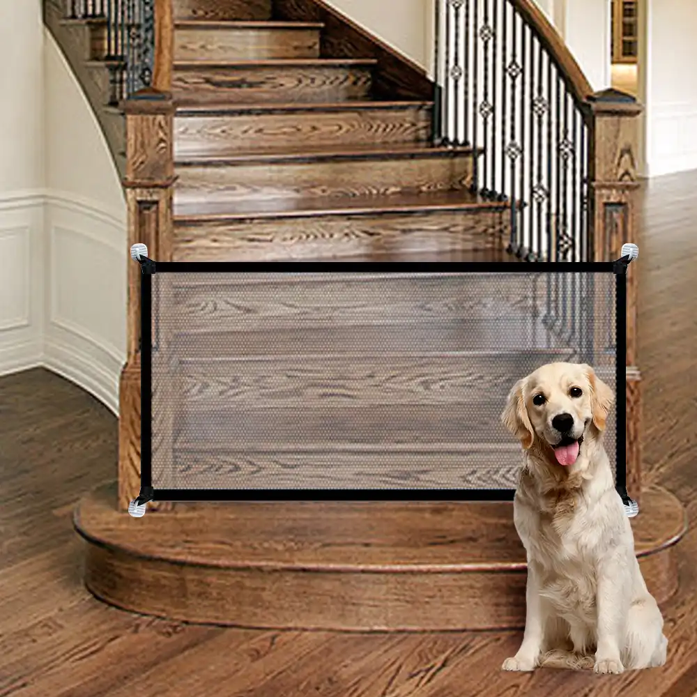 Dog Gate Ingenious Mesh Dog Fence For Indoor And Outdoor Safe Pet Dog Gate Safety Enclosure Pet Supplies Dropshipping Cat Crates Cages Aliexpress