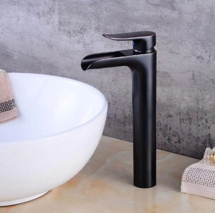 Basin Faucets Modern White Bathroom Faucet Waterfall faucets Single Hole Cold and Hot Water Tap Basin Faucet Mixer Taps W3030