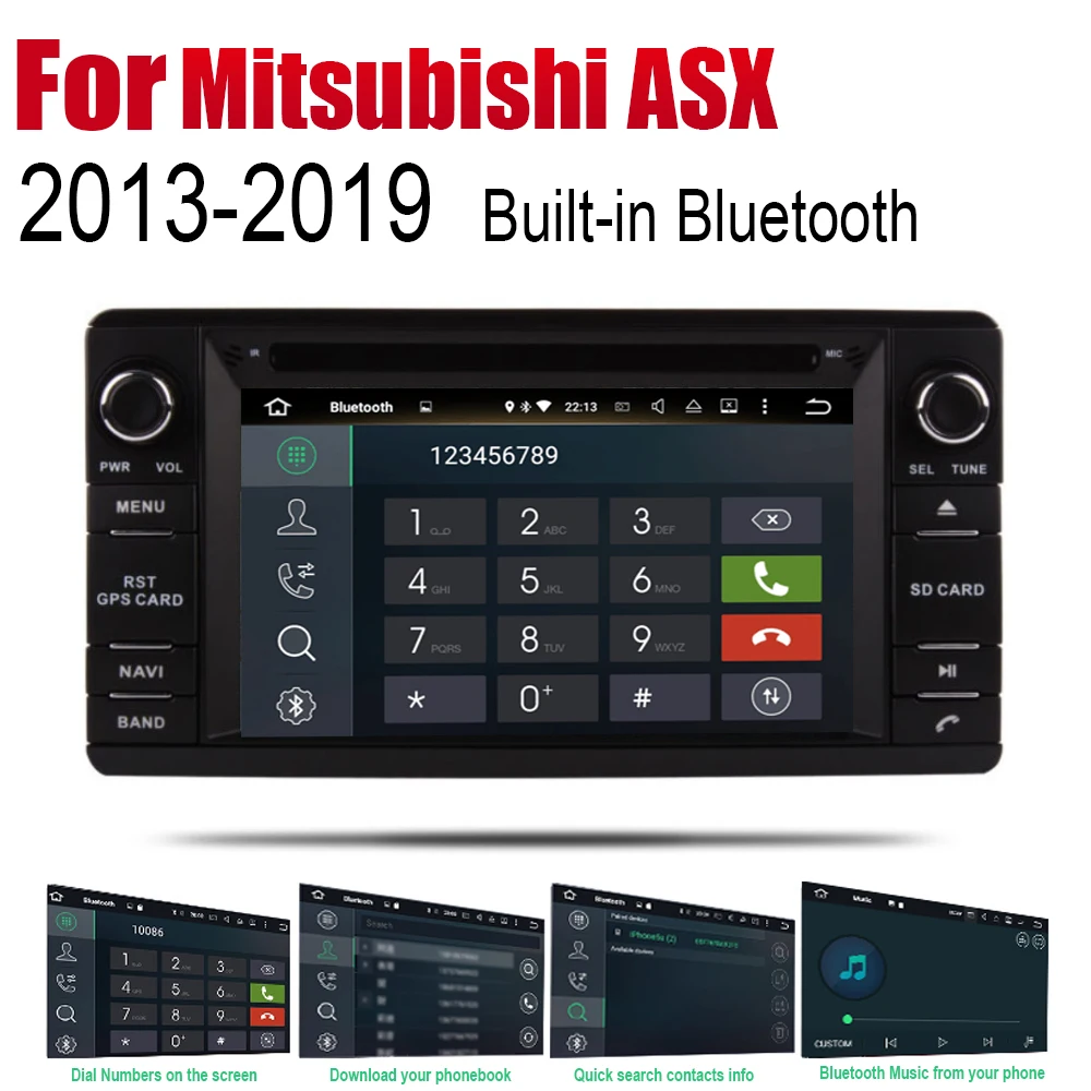 Автомагнитола ZaiXi 2 Din для Mitsubishi ASX 2013 ~ 2019 GPS навигация BT Wi Fi карта мультимедийная