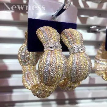 

Newness Luxury trendy Hoop Earrings Women Accessories Full Cubic Zirconia Earrings Jewelry pendientes mujer moda