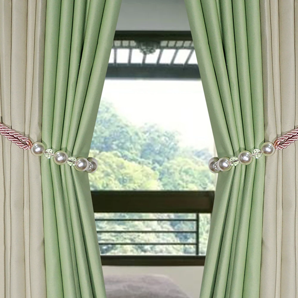 1Pc Pearl Curtain Tieback Bling Pearl Bandage Accessories Curtains Holder Buckle Tie Rope Home Decorative