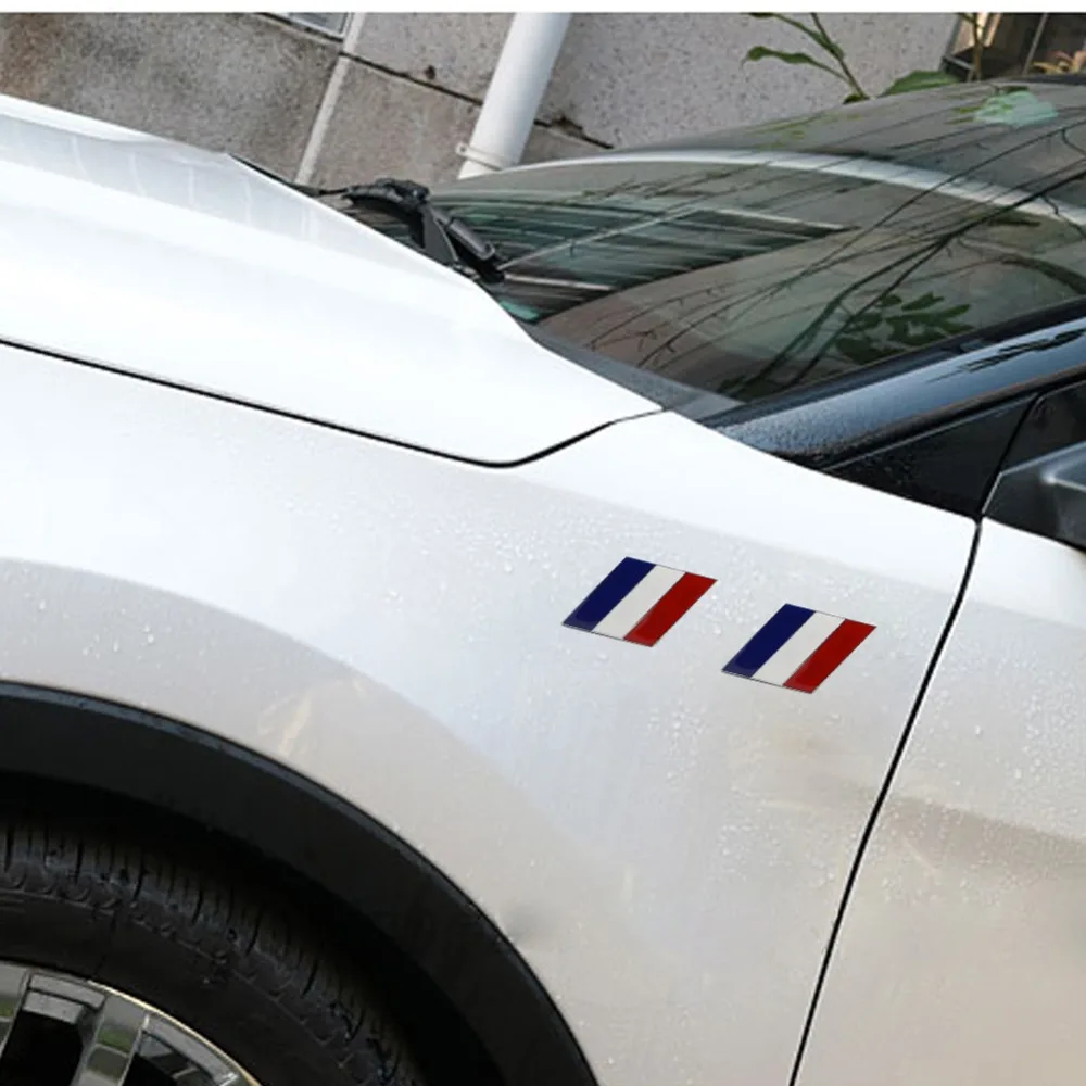 DSYCAR 2 шт 3D металлический Французский флаг кузова автомобиля боковое крыло