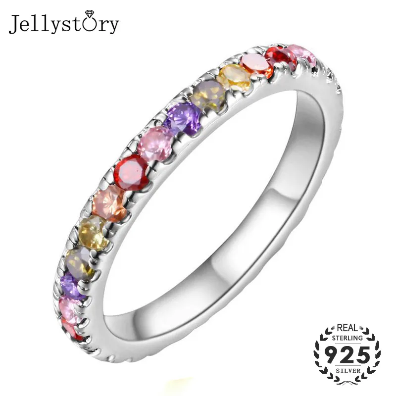Jellystory модное серебро 925 Ювелирное кольцо с топазом Рубин Аметист драгоценные