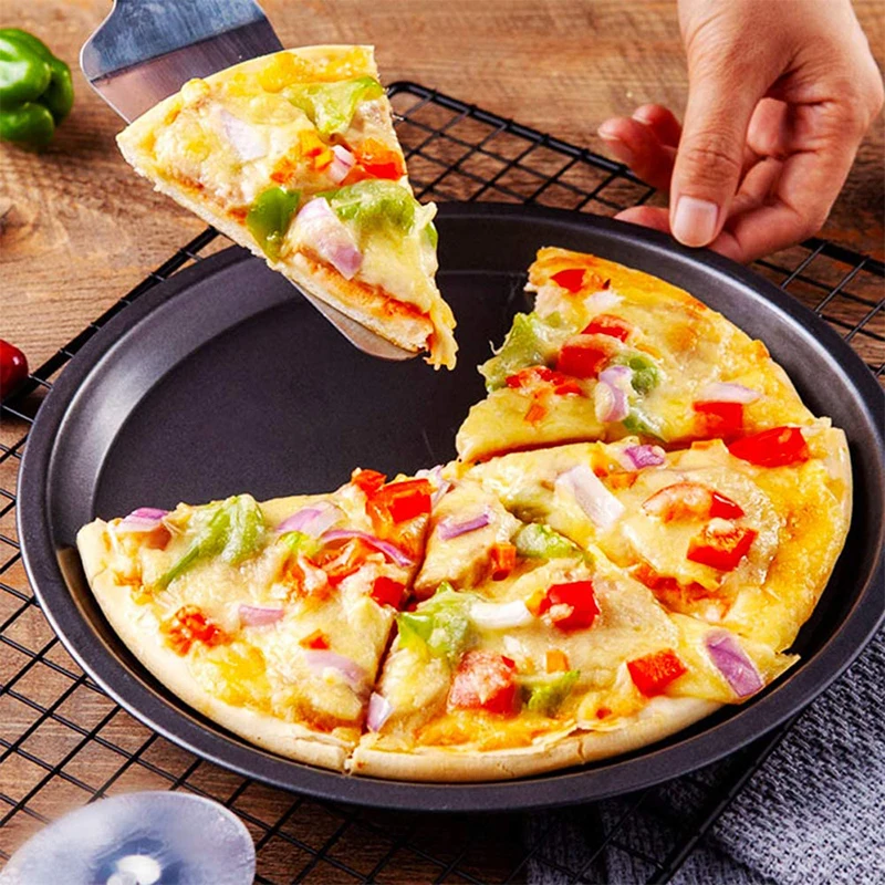 8/9/10 Inch Deep Dish Pizza Pie Pan Tray Bakeware Mould Non Stick Round Cookie Bread Pancake Baking Sheet Oven Cooking Tools