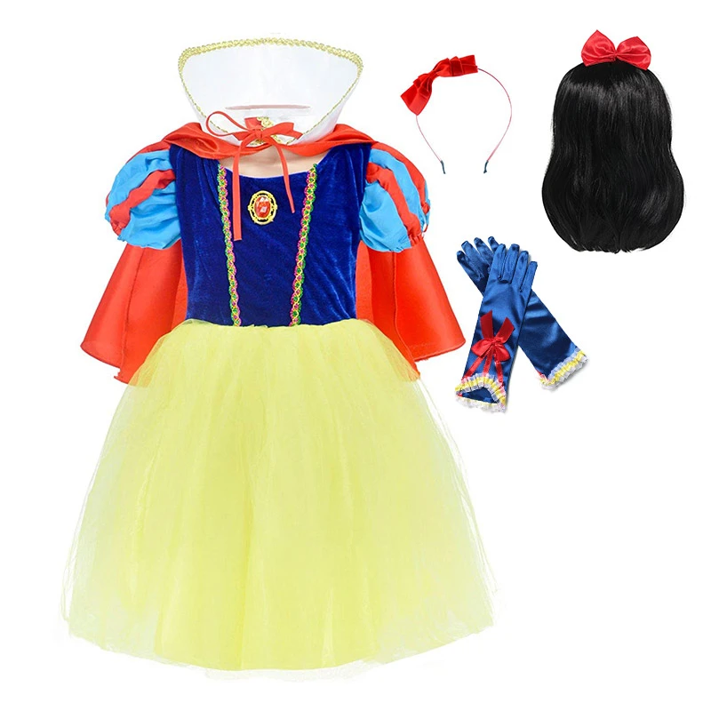 Classic Fairy Tale Snow White Role Play Tutu Dress With Headband Cape Comic Con Cosplay Costume Toddler Princess Dress Up Frocks Dresses Aliexpress
