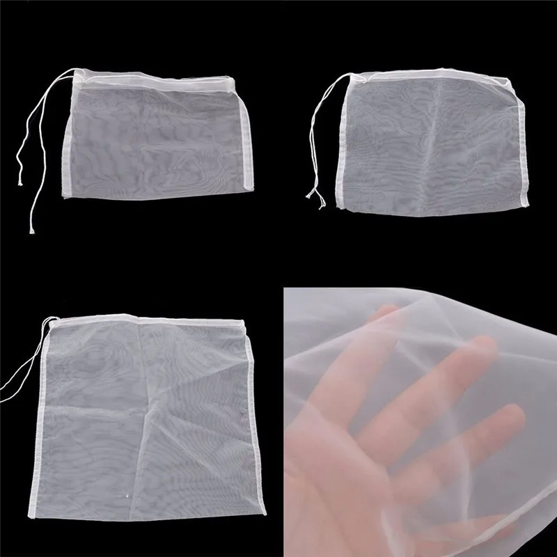 

4 Sizes Tea Nut Fruit Juice Milk Nylon Mesh Filter Bag Strong Reusable Cooking Strainers Kitchen Accessories Tools