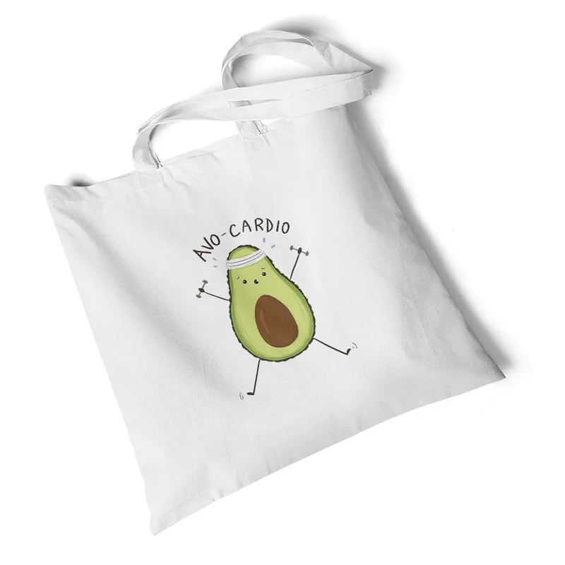 Focal20 женские холщовые сумки с принтом авокадо Экологичная модная сумка большая сумка для покупок простые студенческие сумки пляжная сумочка