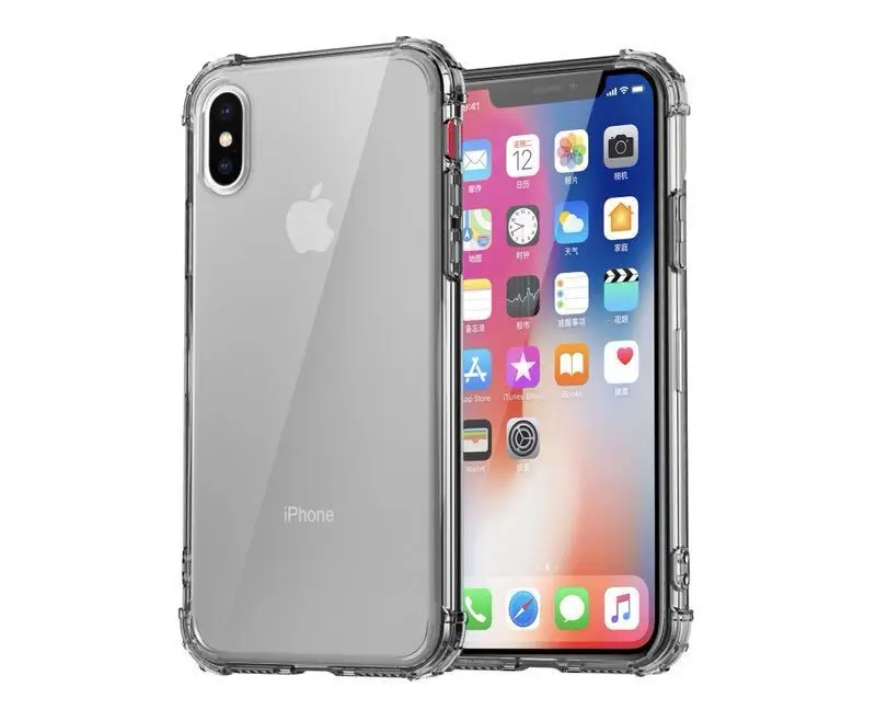 Модный противоударный прозрачный силиконовый чехол для телефона для iPhone 11 Pro Max 8 7 6 6S Plus X XR XS Max Прозрачная защитная задняя крышка - Цвет: Gray