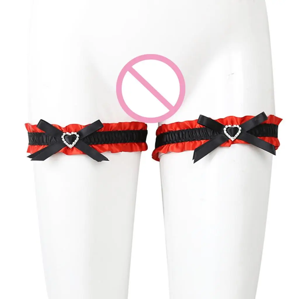 1 Pair Sexy Heart Leg Garter Belt Band Bowknot Harness Lace Punk Thigh Ring Stocking Adjustable Cosplay Lingerie Accessories 1 Pair Sexy Heart Leg Garter Belt Band Bowknot Harness Lace Punk Thigh Ring Stocking Adjustable Cosplay Lingerie Accessories