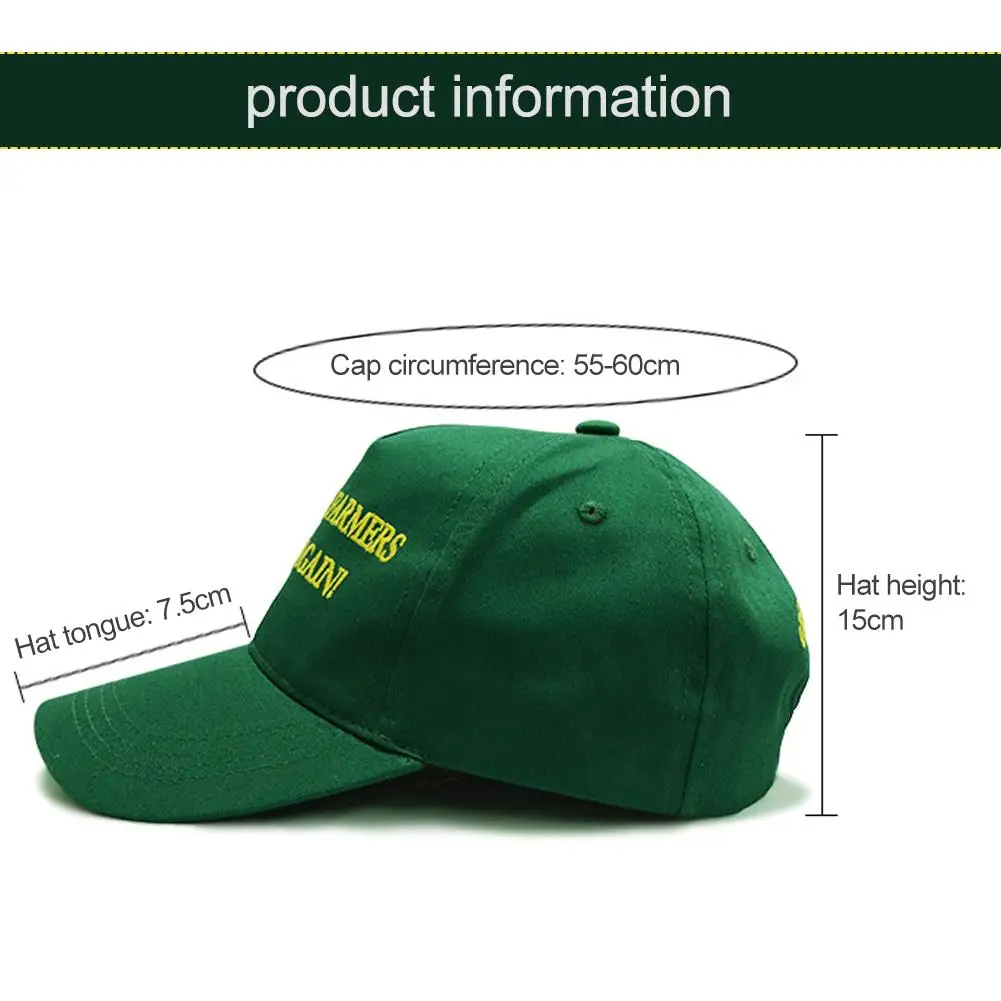 Green Baseball Cap Adjustable Sun Hat Casual All-match Pure Cotton Beach Hat in Spring Summer