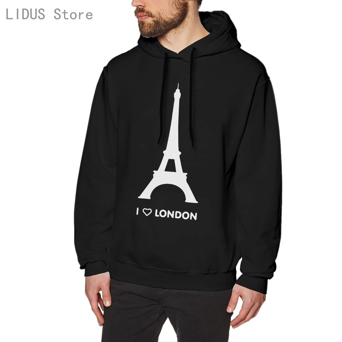 Sudadera con capucha diseño divertido de la Torre Eiffel de I Love ropa de creativa Harajuku|Sudaderas con capucha y sudaderas| - AliExpress