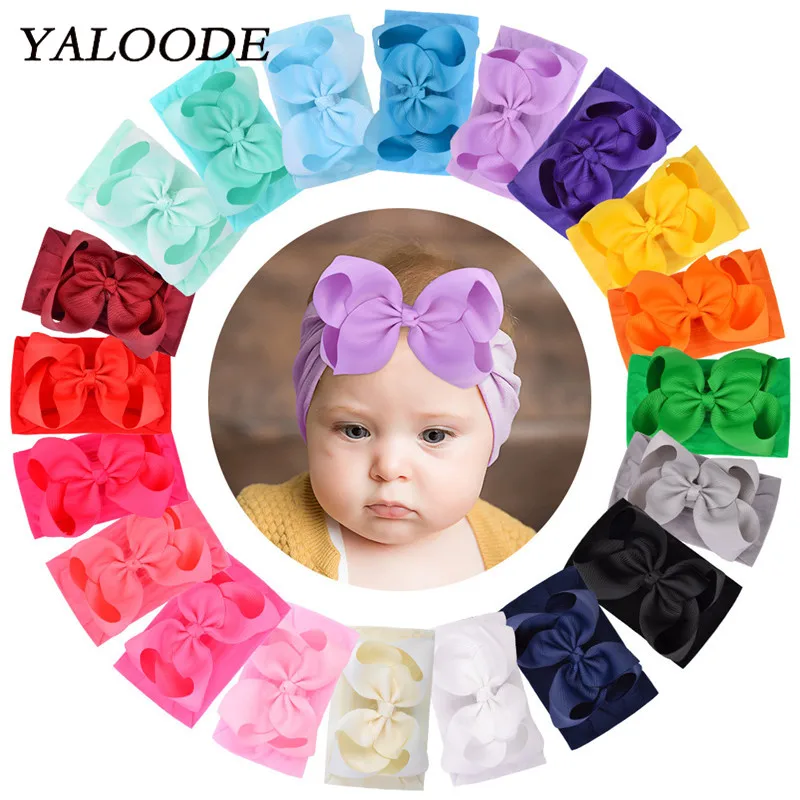 

YALOODE New Newborn Toddler Baby Girls Headbands Rabbit Big Bow Knot Turban Infant Head Wrap Baby Hair Accessories Baby Gifts