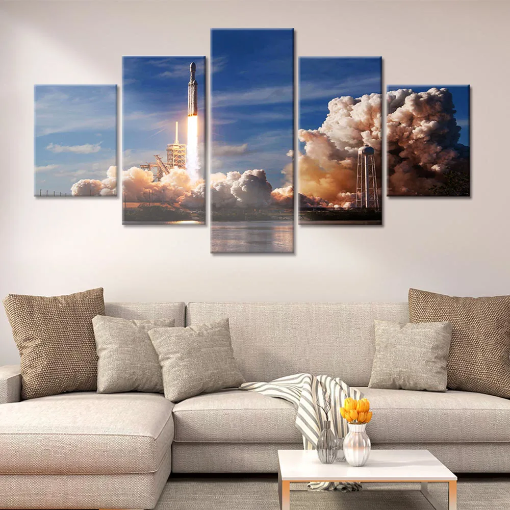 5 панельных картин без рамки с космическим Соколом и принтом настенные картины