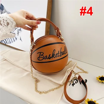 

Round Shaped female leather pink basketball bag 2020 new ball purses for teenagers women shoulder bags crossbody chain hand bags