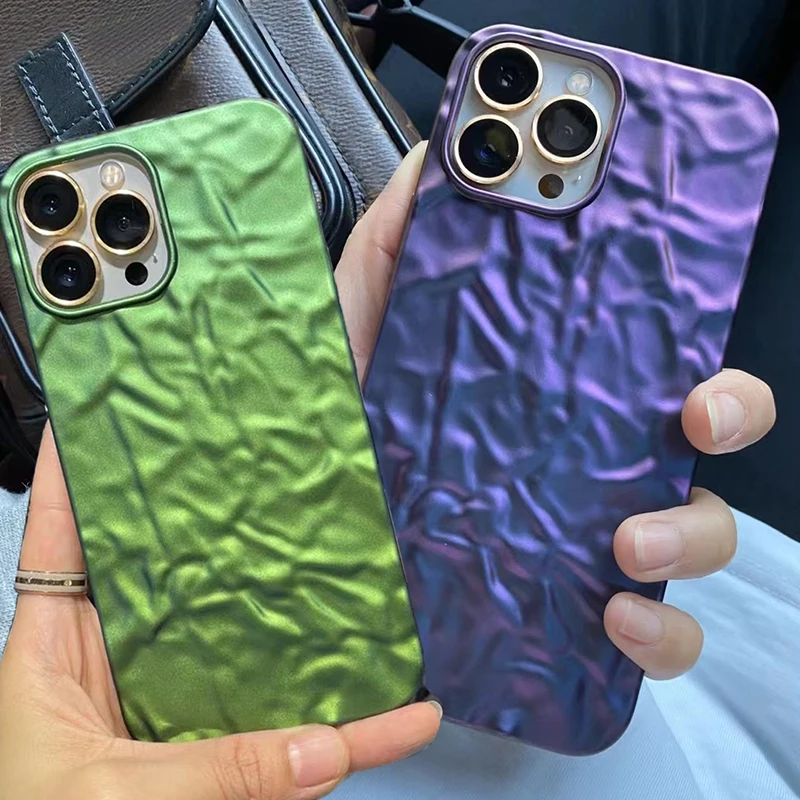 Luxury 3D Matte Plating Purple Foil Phone Case For iPhone 13 12 Mini 11