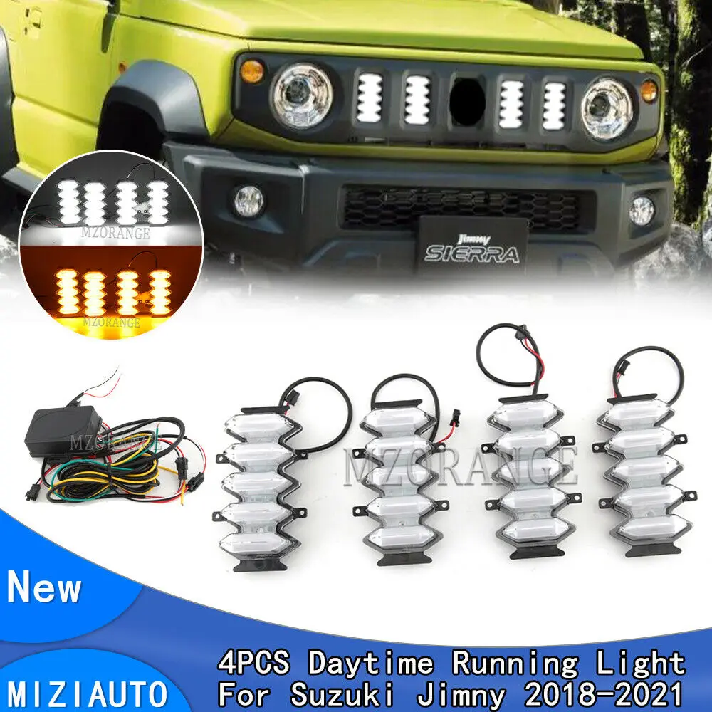 Led Drl Headlight Front Grille For Suzuki Jimny 2018 2019 2020 2021