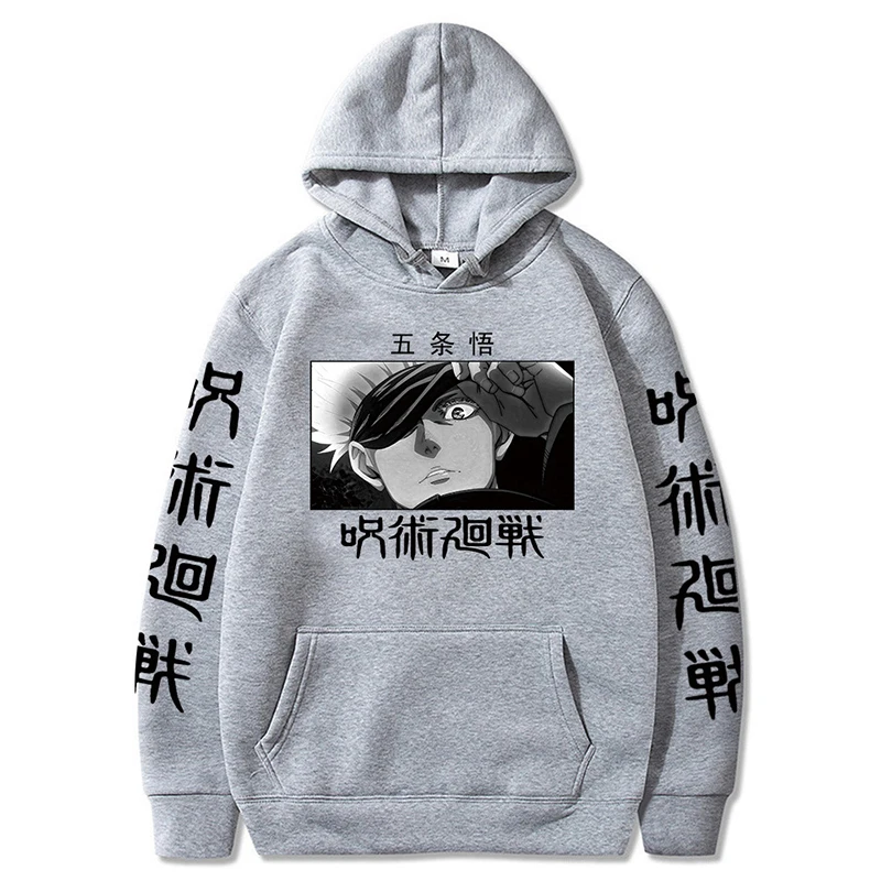 Anime Jujutsu Kaisen Casual Hoodies for Men Satoru Gojo Print Hoodies New Fashion Unisex Oversized Pullovers Men's Clothings