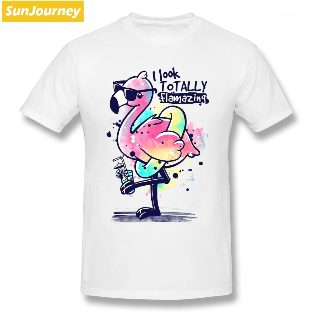 

Flamingo Men T Shirt New Style Camiseta Oversize Cotton Short Sleeve T Shirts