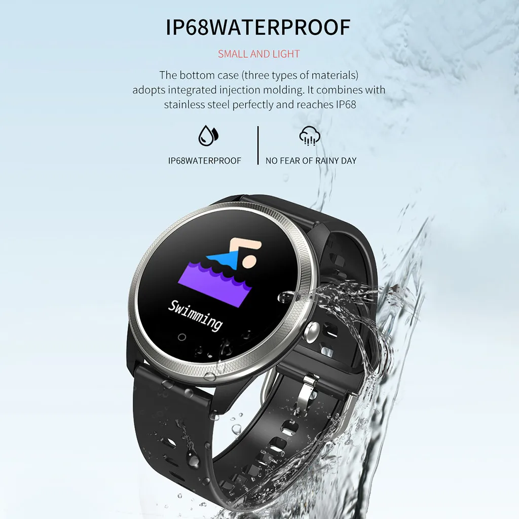 Для samsung galaxy watch F11 IP68 сенсорный экран Спортивные Bluetooth Смарт-часы фитнес-монитор Шагомер для xiaomi mi band 3