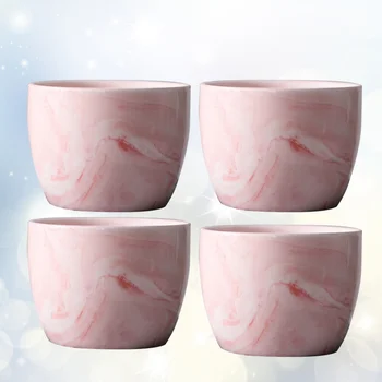 

4Pcs Marble Vein Pattern Flowerpot Mini Planter Minimalist Desktop Flower Pot Mini Tabletop Decoration Succulent Planter 0002 Pi