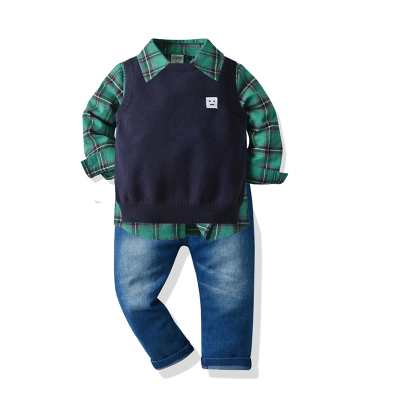 

2021 Autumn Winter Spring New Baby Boy Suit For Children1-6 Year Old Boy Birthday Party Chothing Outfit 3 Pieces Kid Chothe Set