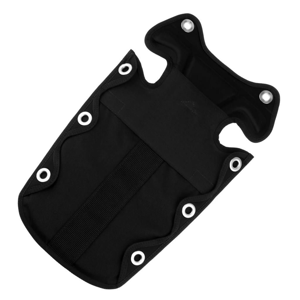 Scuba Tech Diving Nylon Backplate With Pad And 8 Bookscrews Combo, Black
