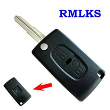 Capa para chave remota automotiva, para peugeot 4007 et 4008, para citroen c-crosser c4 aircross, 2 botões chave fob MIT-11R lâmina