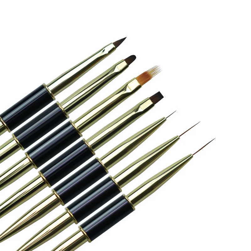 듀얼 엔드 네일 아트 줄무늬 라인 라이너 DIY 페인팅 브러시, 액체 분말 아크릴 UV 젤 확장 빌더, 프랑스 드로잉 펜