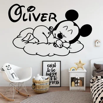 

Disney Custom Name Mickey Mouse Wall Sticker Decor Nursery Kids Babys Room Decoration Decal Stickers Murals Wall Stickers
