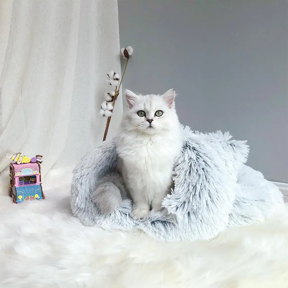 Мягкий теплый спальный мешок для домашних животных, кошек, собак, питомник, кровать, моющийся глубокий спальный мешок, домик для маленьких собак, кошек, зимний теплый спальный коврик