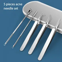 Stainless Steel Facial Acne Blackhead Remover Needles Extractor Pimple Blemish Comedone Removal Kit Double Head Face Care Tool