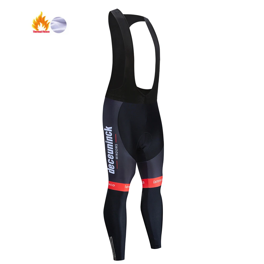 QUICK STEP Winter thermal fleece Set Cycling Clothes men's Jersey suit Sport riding bike MTB clothing Bib Pants Warm sets - Цвет: Cycling Pants