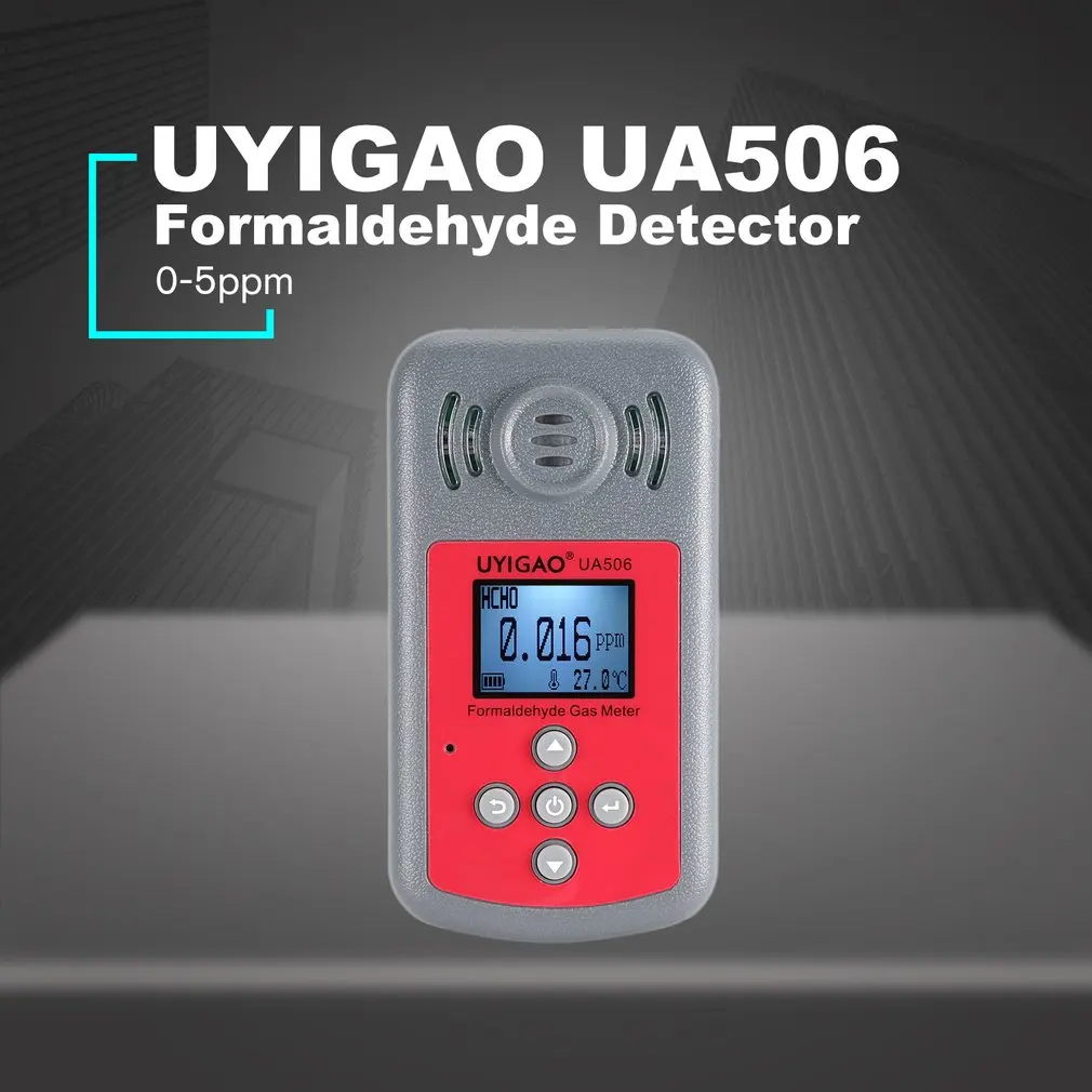 

UYIGAO Digital Formaldehyde Detector Gas Tester Analyzer Monitor Measuring Tool 0-5ppm Air Quality Monitor UA506