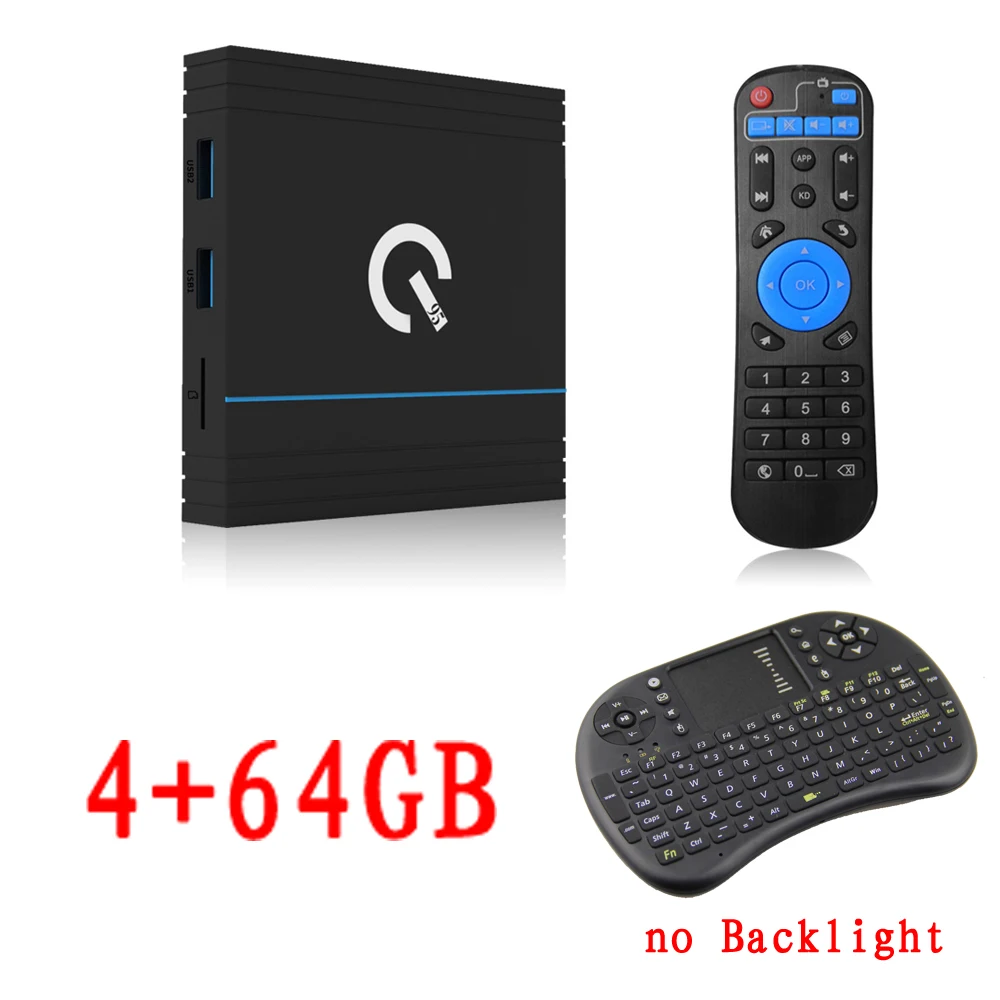 64GB with i8keyboard Q95 ТВ приставка Android 9,0 Amlogic S905x3 4GB 64GB Netflix 4k Youtube BT4.1 2,4g& 5,0 Wifi Smart Prev для ТВ с пультом дистанционного управления - Цвет: 64GB with i8keyboard