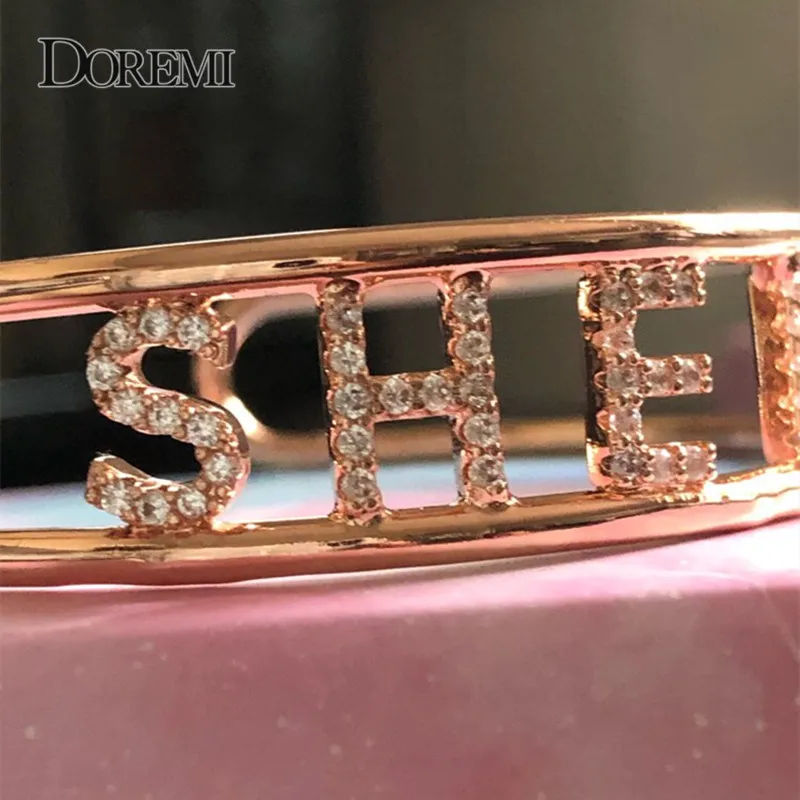 Zirconia Letter Bracelet, Initial Bracelet Doremi