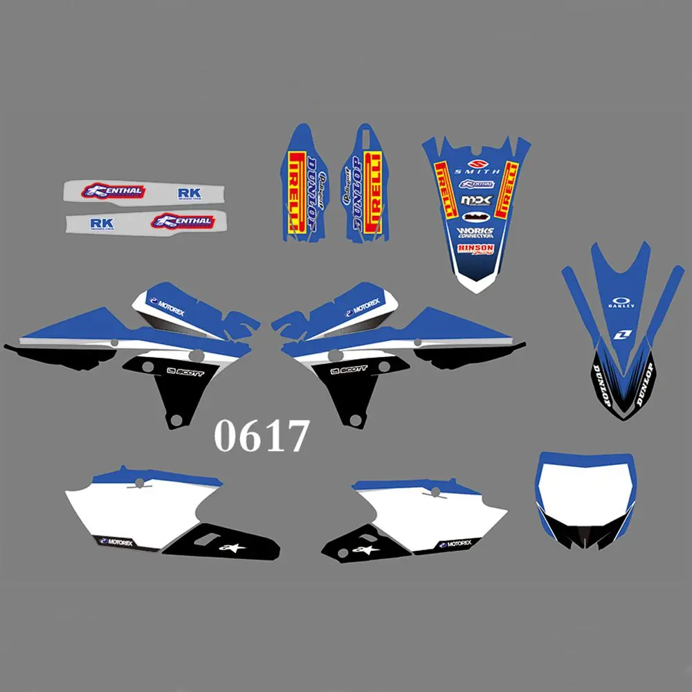 Для YAMAHA YZ250F YZ450F Full graphics наклейки Набор наклеек под заказ имя номера Глянцевые Наклейки водонепроницаемые