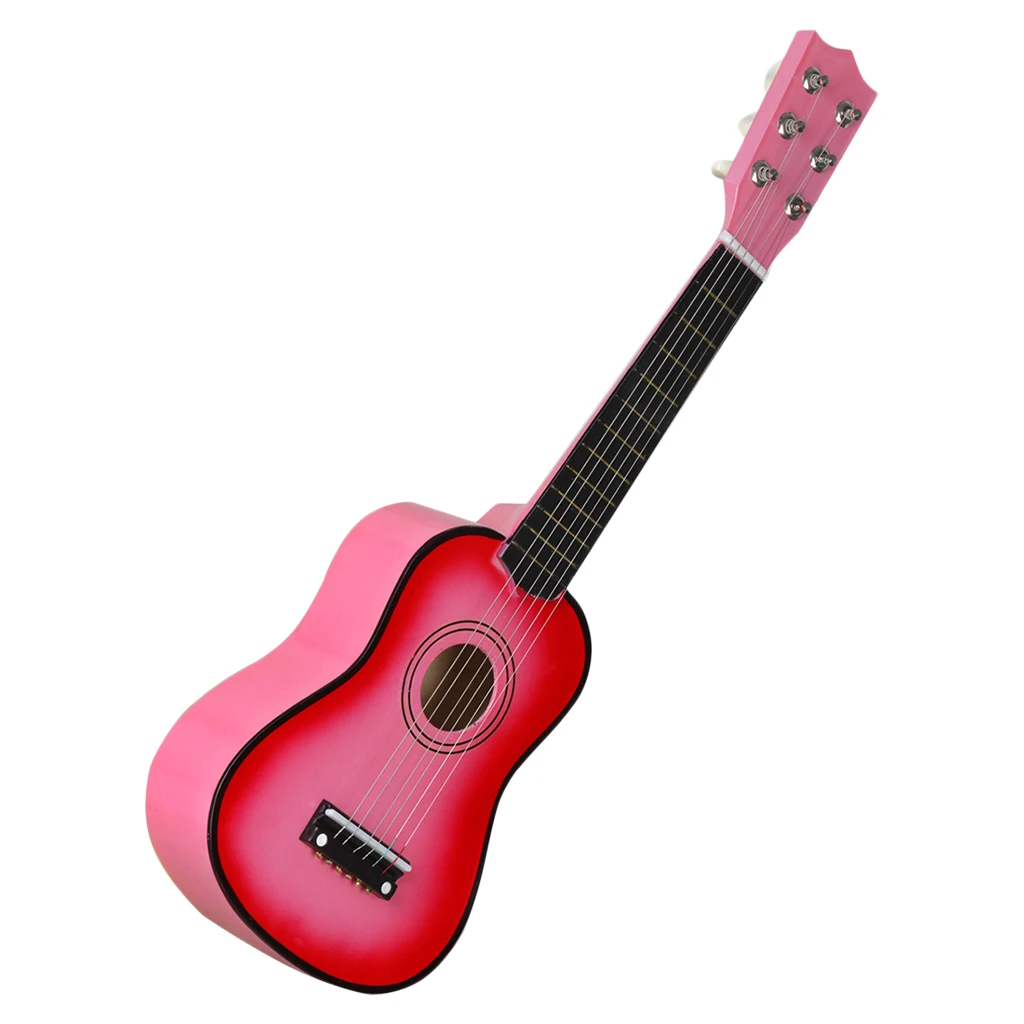 Finest Solid Wood 21inch 6 String Acoustic Guitar Musical Instrument for Kids Beginners Students Christmas Birthday Gift