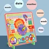Children Montessori Wooden Clock Education Board Toys Multifunctional Learning Calendar Weather Season Time Teaching Aids Gifts 3