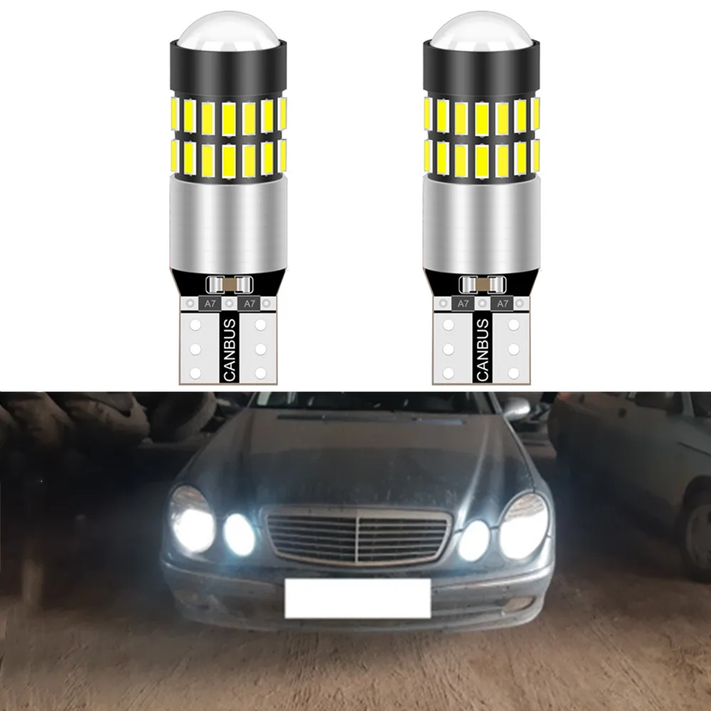 

2pcs T10 W5W 15W Cree Chip XP-E CANBUS NO ERROR White LED Upgrade DRL Backup Reverse Map Dome Light Sourcing For Audi BMW Benz