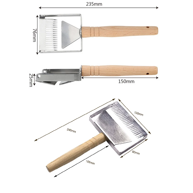 Из нержавеющей стали для пчеловодства оборудование откалывание скребок мед Гребень скребок деревянная ручка инструмент разворачивающая вилка