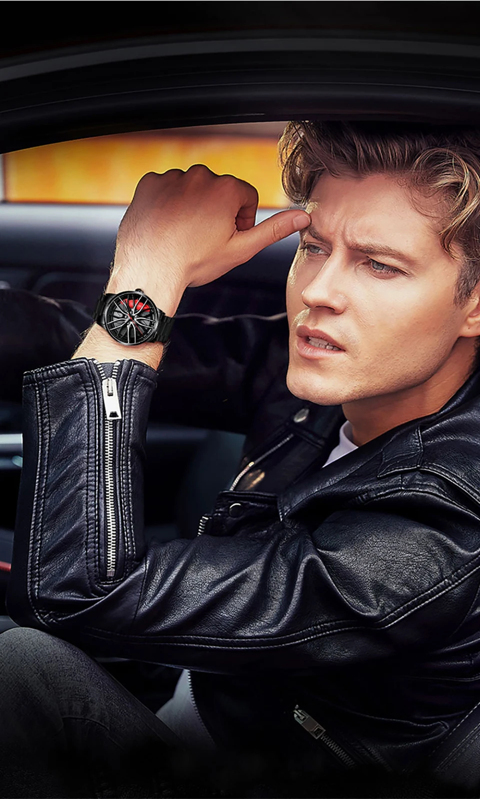 Men's Watches Waterproof Wheel Watch Car Rim Watch Quartz Men's Sports Watches For Men Clock Mens Spinning Watches