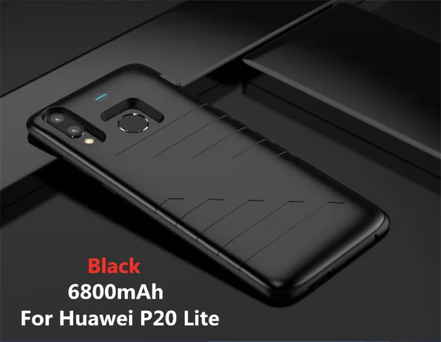 Black For P20 Lite 6800 мАч запасная крышка зарядного устройства для huawei Nova 3E power Bank чехол Высококачественный чехол для портативного аккумулятора для huawei P20 Lite - Цвет: Black For P20 Lite