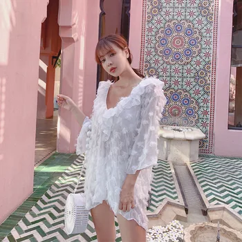 

Swimwear 2019 Swimsuit Female Plavky Women Bathing Costume Suits Bikini New Split Three Piece Long Sleeve Thin Cover Korean Hot