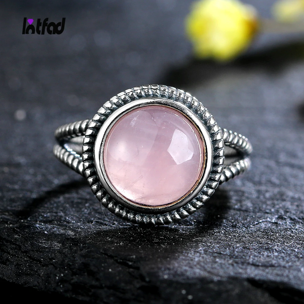 Natural Rose Quartz Rings 925 Sterling Silver Ring Women Cute Romantic Fine Jewelry Wedding Anniversary Gift silver ring silver rings